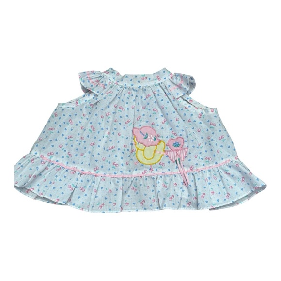 Baby Girl Easter Dress & Bloomers Open Back Pink White Polka Dot 6-9 Months VTG - Picture 10 of 11